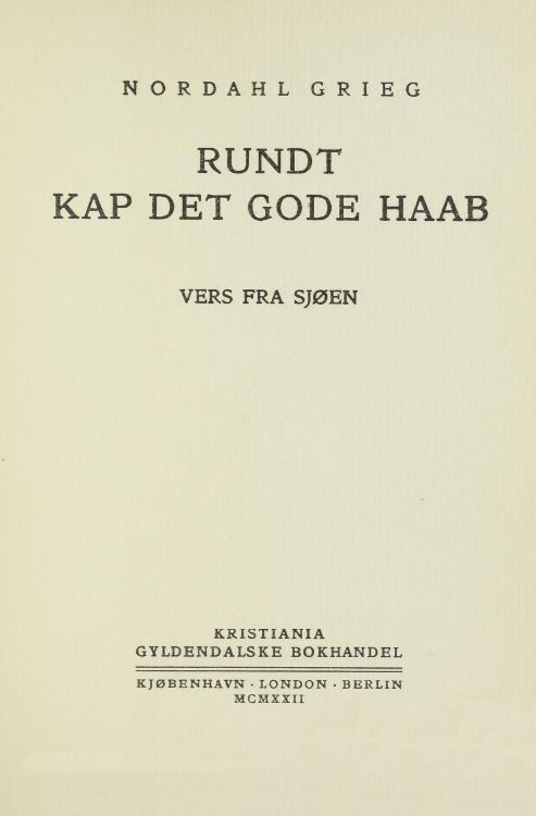 Rundt Kap det gode haab: vers fra sjøen