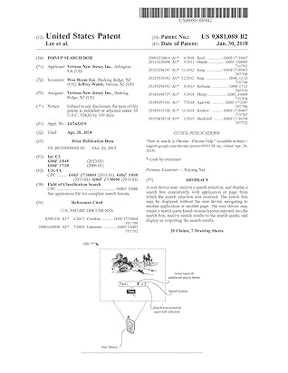 Pop-up search box: United States Patent 9881089