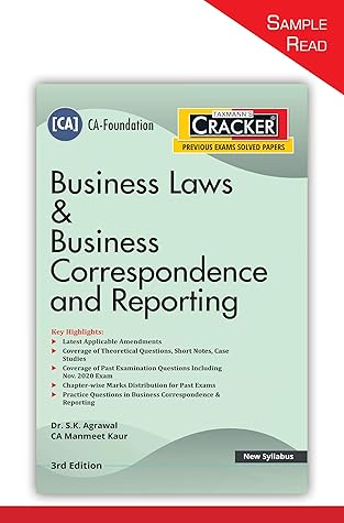 Taxmann's CRACKER – Business Laws & Business Correspondence and Reporting | CA Foundation – New Syllabus | 3rd Edition | 2021 - Sample Read