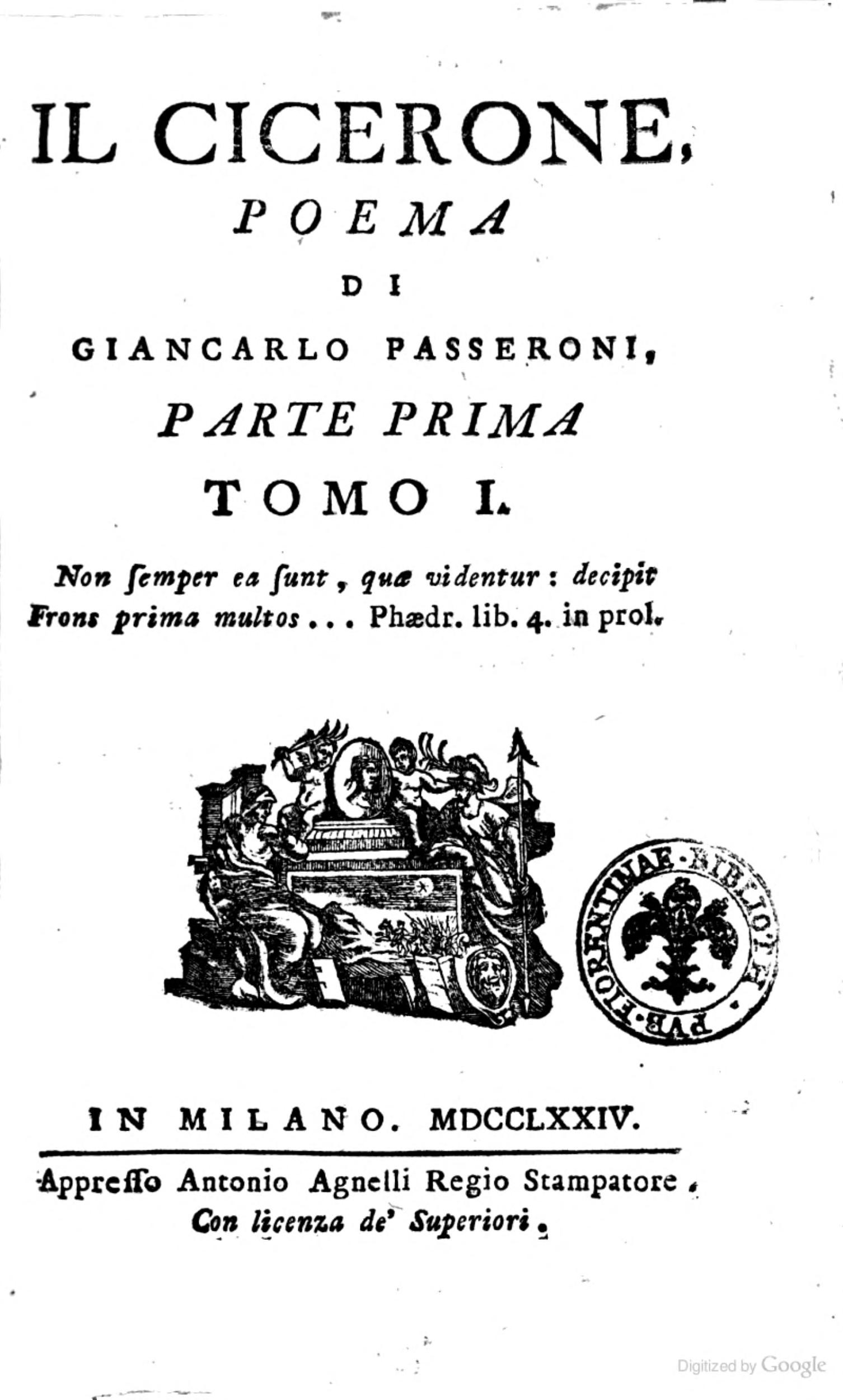 Il Cicerone (parte prima, tomo I)