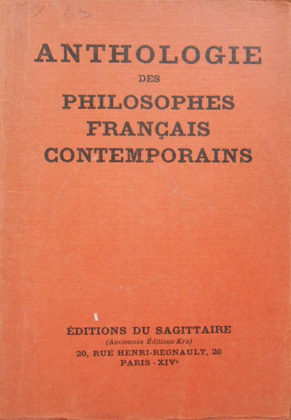 Anthologie des philosophes français contemporains
