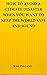 HOW TO AVOID CLIMATE DISAST...