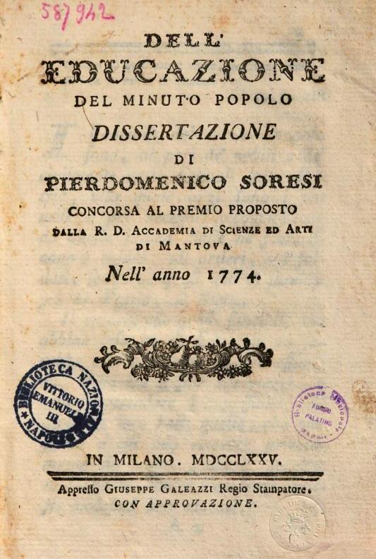 Dell'educazione del minuto popolo (Unknown Binding)