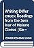 Writing differences: Readings from the seminar of Hélène Cixous (Gender in writing)