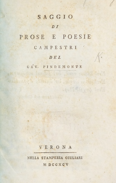 Saggio di prose e poesie campestri (Unknown Binding)