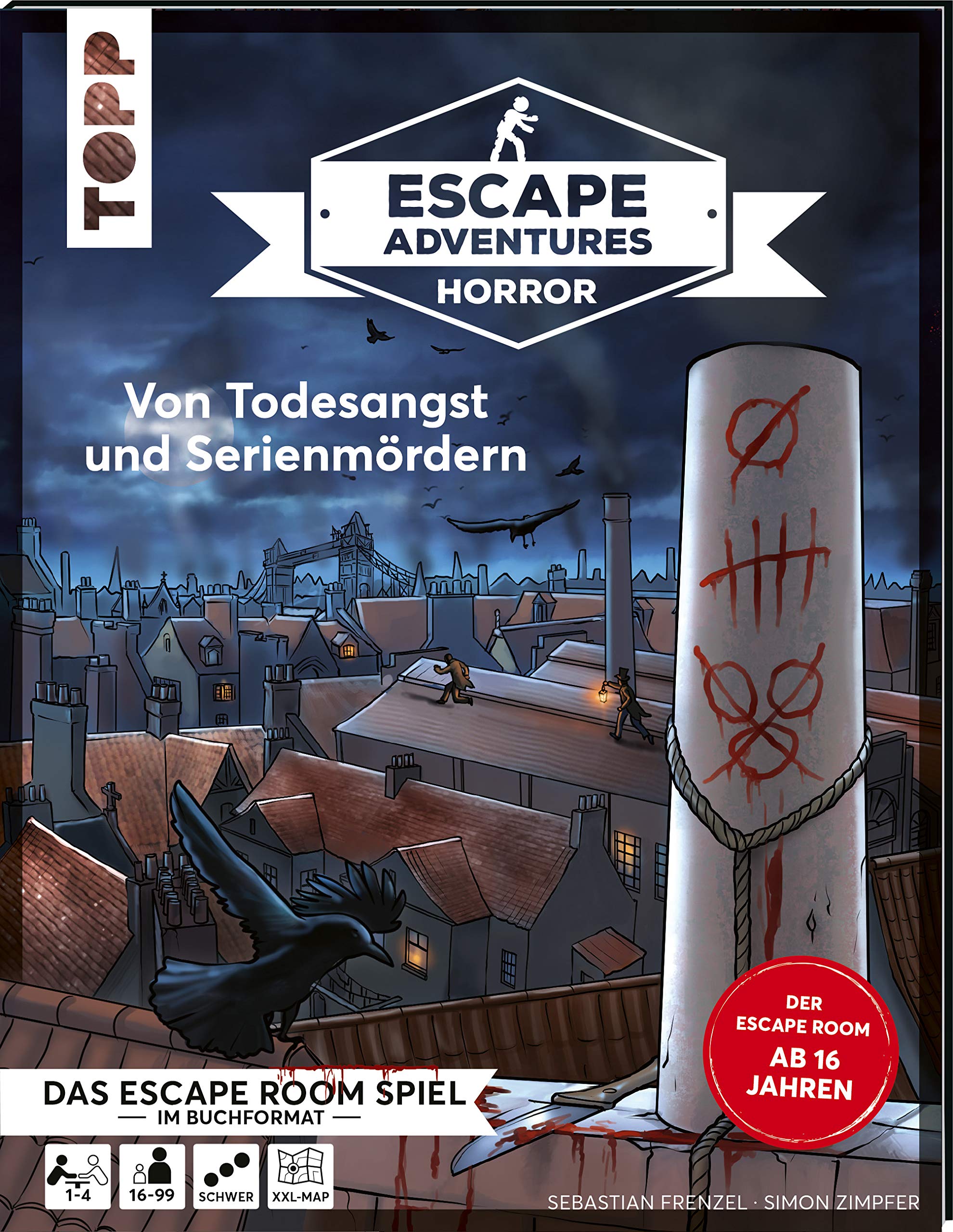 Escape Adventures HORROR – Von Todesangst und Serienmördern: Das ultimative Escape-Room-Erlebnis ab 16! Mit XXL-Mystery-Map für 1-4 Spieler. 120-150 Minuten Spielzeit (Paperback)