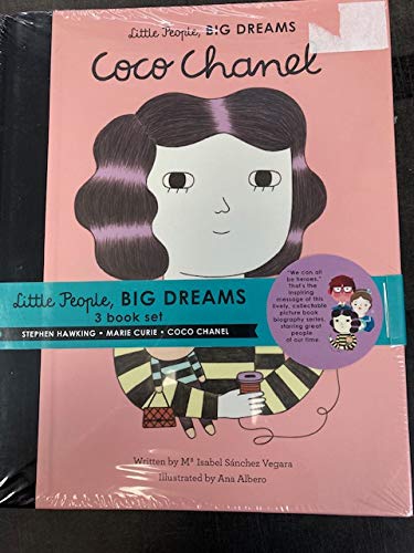Little People, Big Dreams - 3 book set - Stephen Hawking, Marie Curie, Coco Chanel (Hardcover)