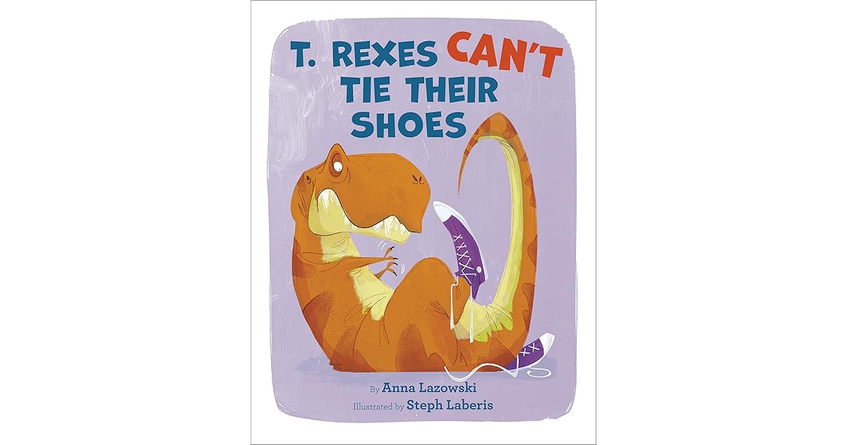 t rex tying shoes