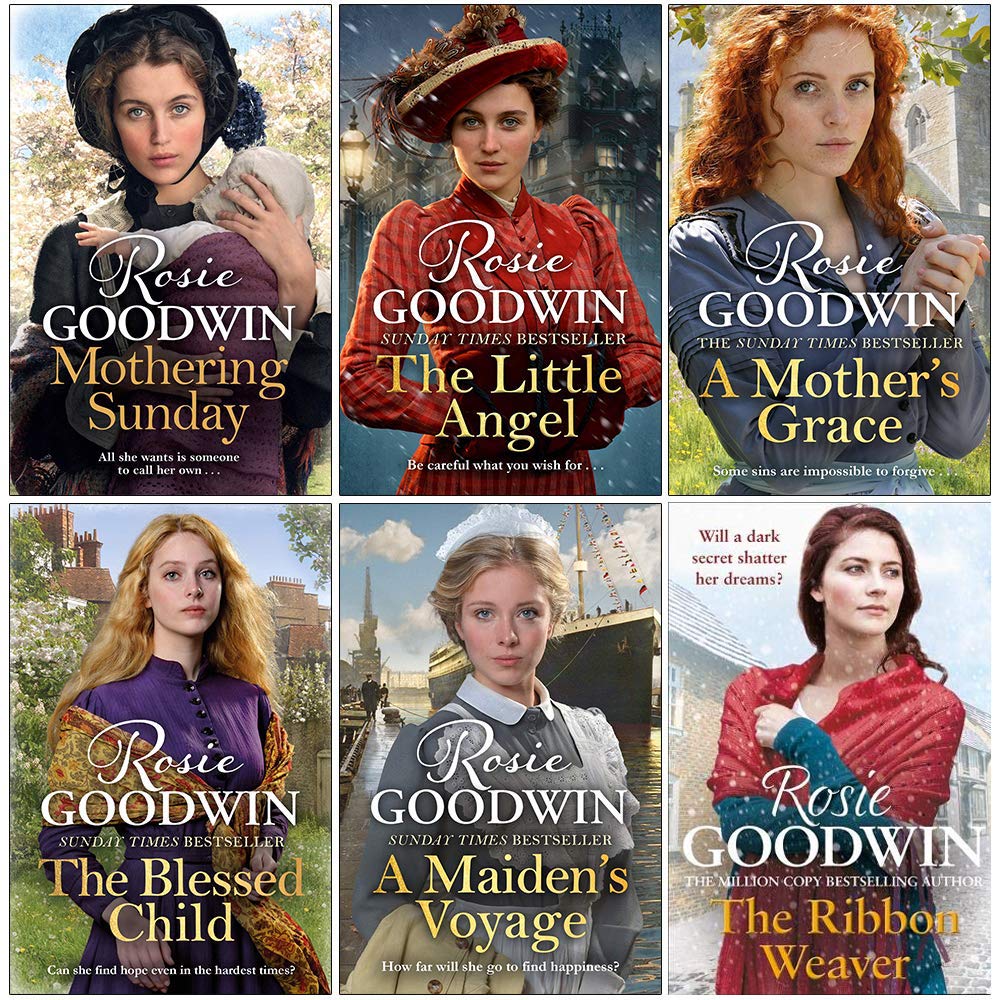 Days of the Week Series 6 Books Collection Set By Rosie Goodwin (Mothering Sunday, The Little Angel, A Mother's Grace, The Blessed Child, A Maiden's Voyage, The Ribbon Weaver)