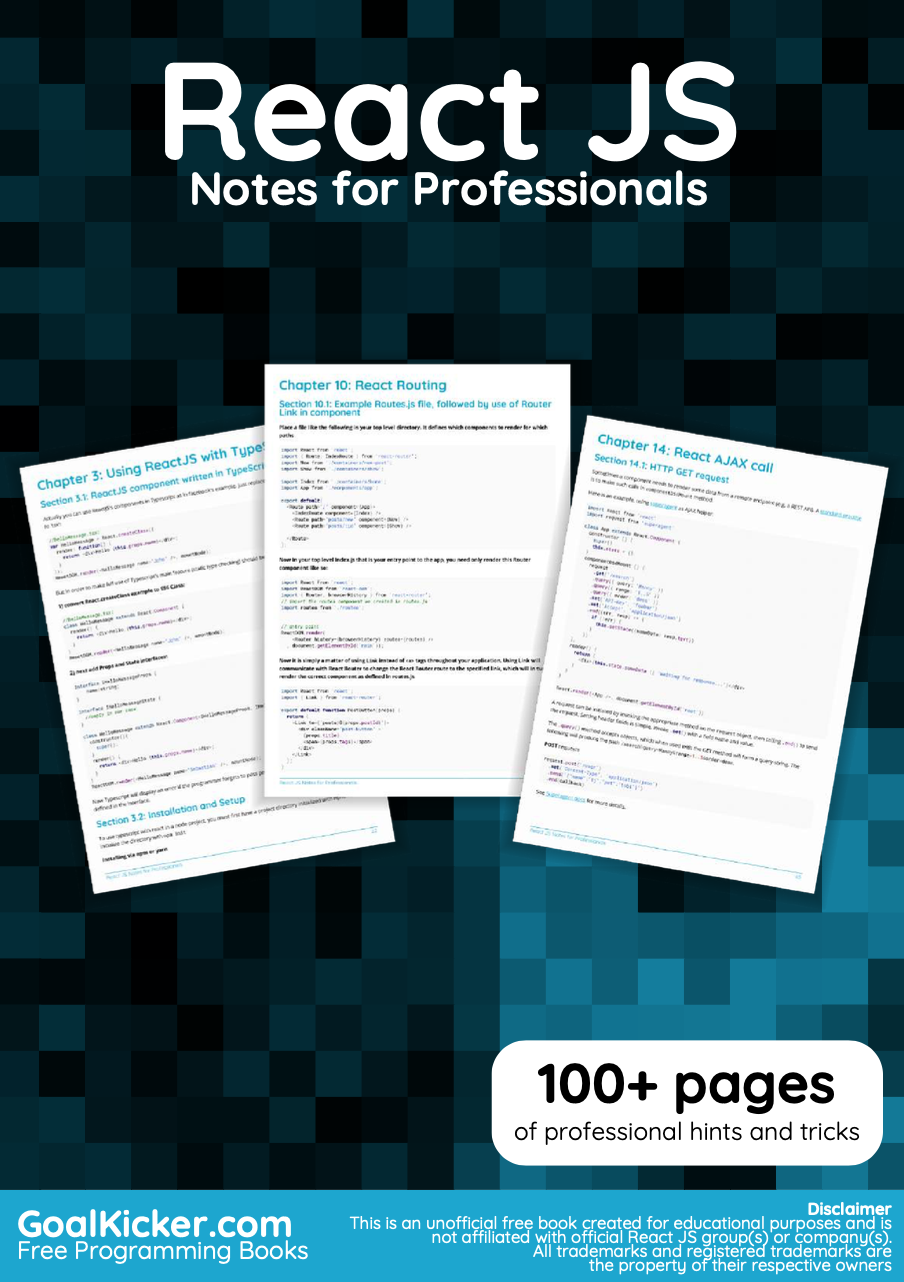 React JS Notes for Professionals