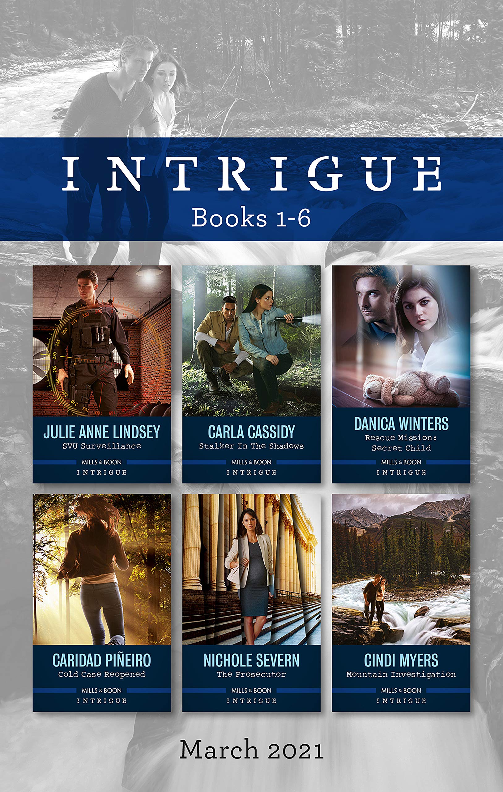 Intrigue Box Set Mar 2021: SVU Surveillance/Stalker in the Shadows/Rescue Mission: Secret Child/Cold Case Reopened/The Prosecutor/Mountain Investigation