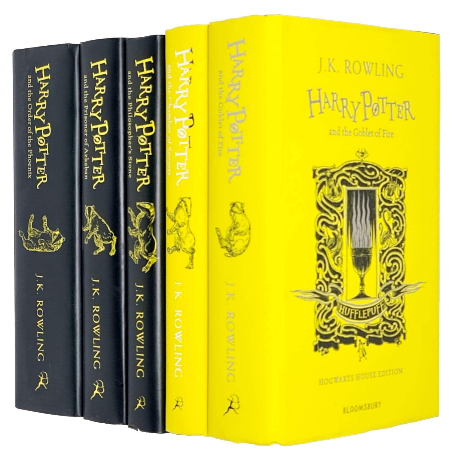 Harry Potter House Hufflepuff Edition Series 6-10: 5 Books Collection Set By J.K. Rowling (Philosopher's Stone, Chamber of Secrets, Prisoner of Azkaban, Goblet of Fire, Order of the Phoenix)