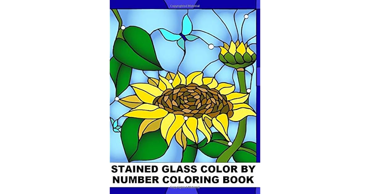Stained Glass Color by Number Coloring Book Large Print Color By