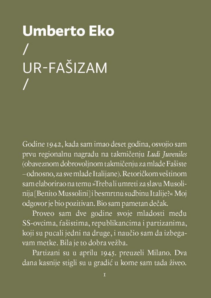 Ur-fašizam (Paperback)
