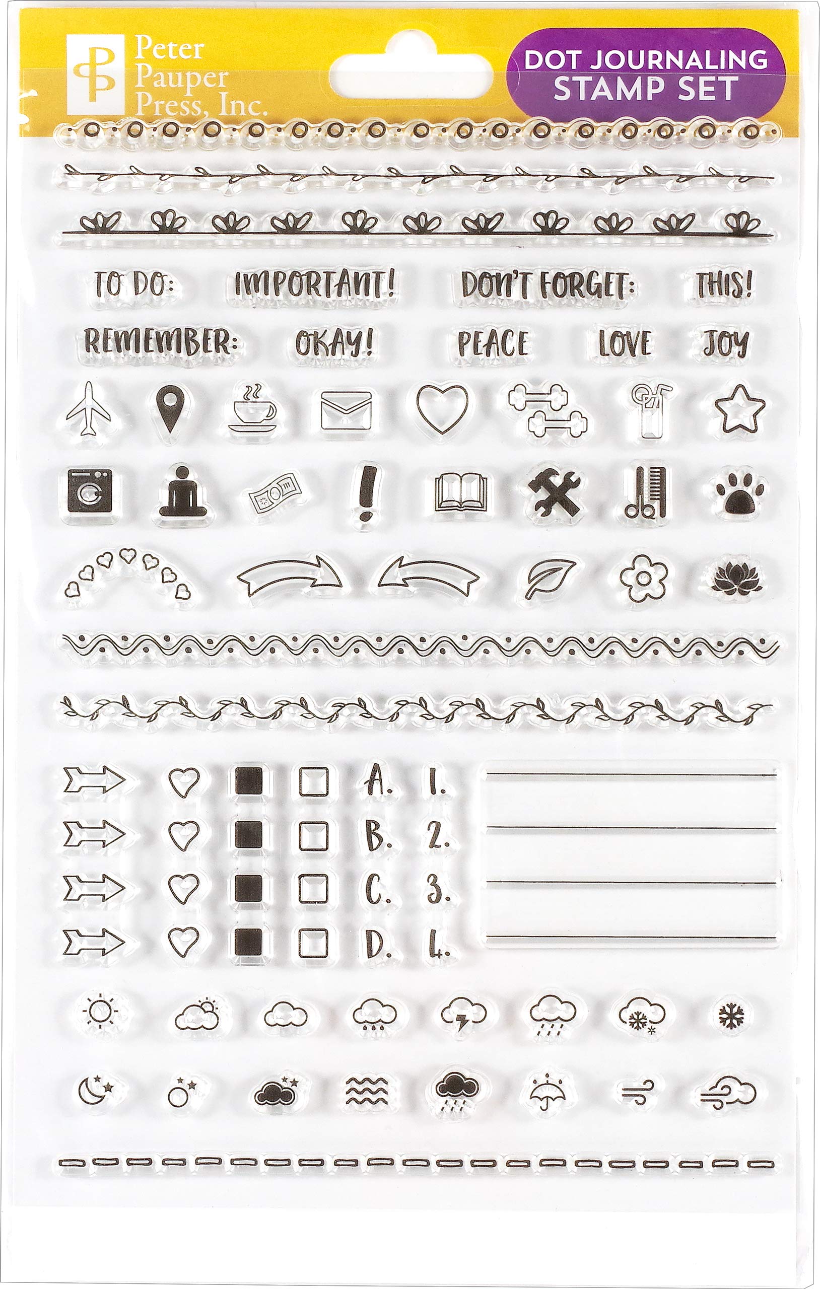 Dot Journaling Clear Stamp Set (60 Individual Stamps)