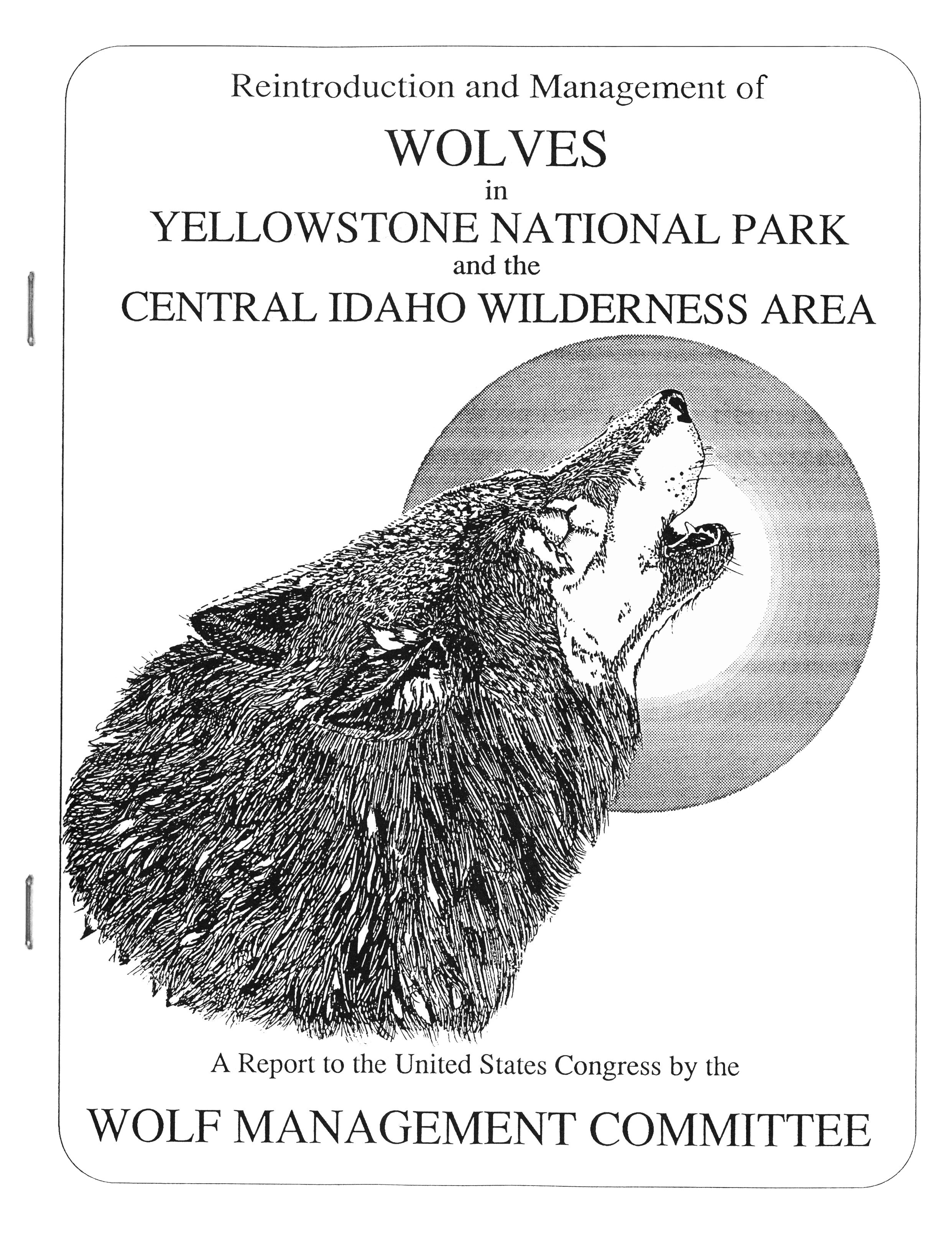 Reintroduction and Management of wolves in Yellowstone National Park and the Central Idaho Wilderness Area: a report to the United States Congress