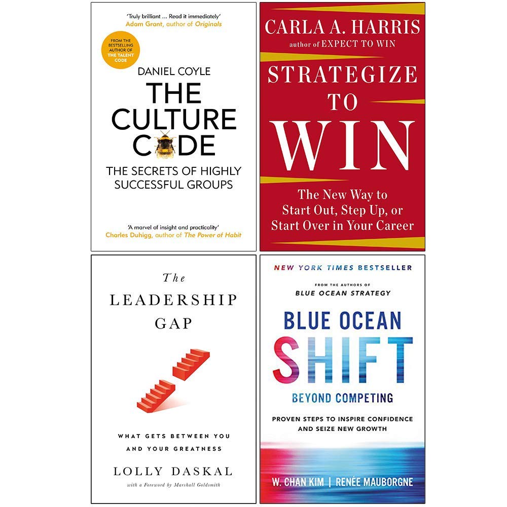 The Culture Code, Strategize To Win, The Leadership Gap, Blue Ocean Shift 4 Books Collection Set (Paperback)