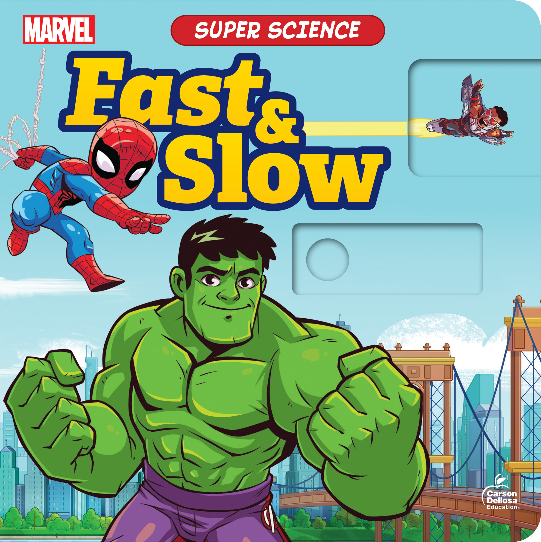Disney Learning Super Science Fast and Slow Board Book―PreK-Kindergarten The Hulk and Falcon Kids Marvel Activity Book With Interactive Sliders (12 pgs)