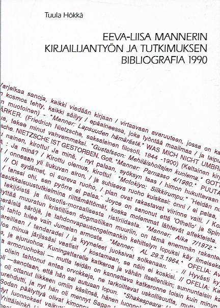 Eeva-Liisa Mannerin kirjailijantyön ja tutkimuksen bibliografia 1990
