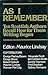 As I Remember by Maurice Lindsay