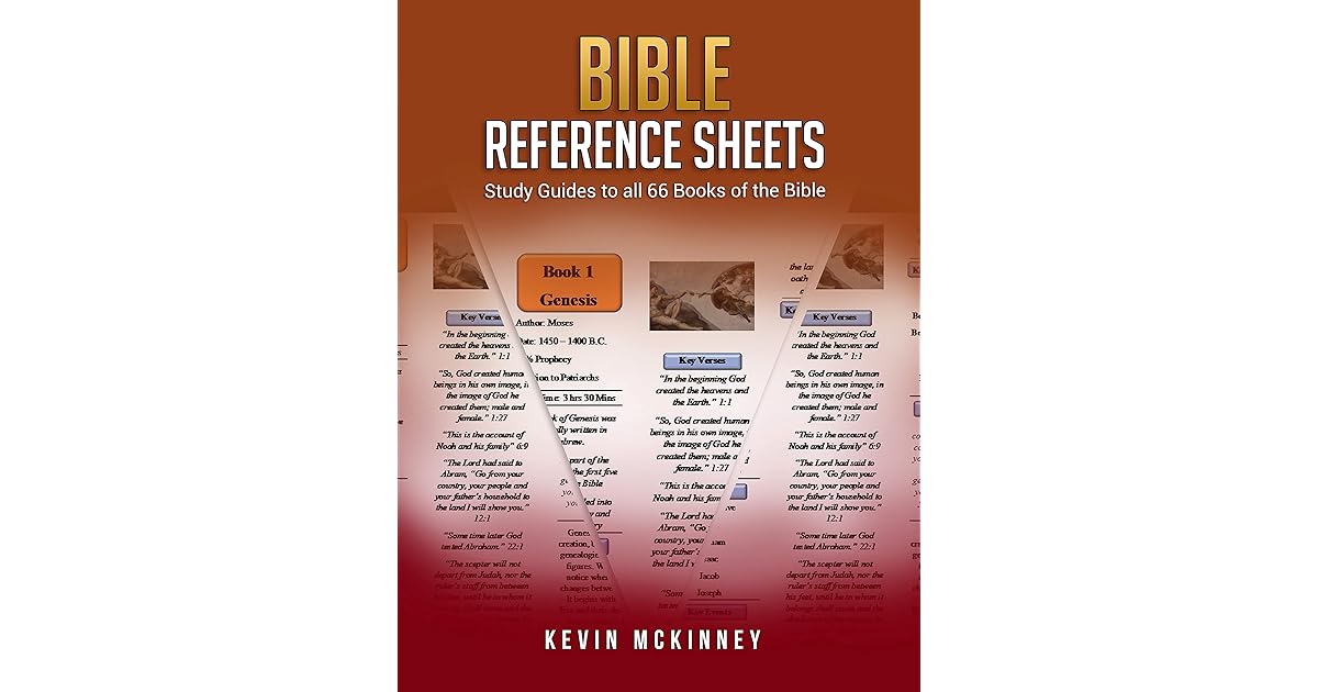 Bible Reference Sheets Study Guide to all 66 Books of the Bible by