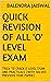 QUICK REVISION OF ALL 'O' LEVEL EXAM: TRICK TO CRACK O LEVEL EXAM AND PRACTICALS (WITH SOLVED PREVIOUS YEAR PAPER)
