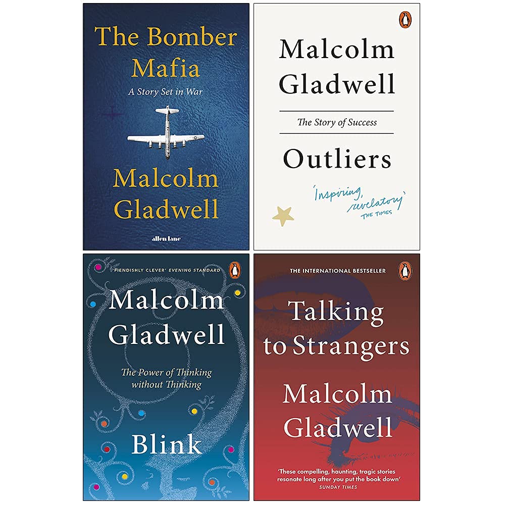 Malcolm Gladwell Collection 4 Books Set (The Bomber Mafia [Hardcover], Outliers The Story of Success, Blink, Talking to Strangers)