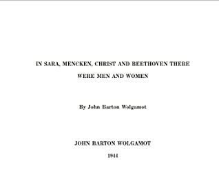 In Sara, Mencken, Christ and Beethoven There Were Men and Women (Paperback)