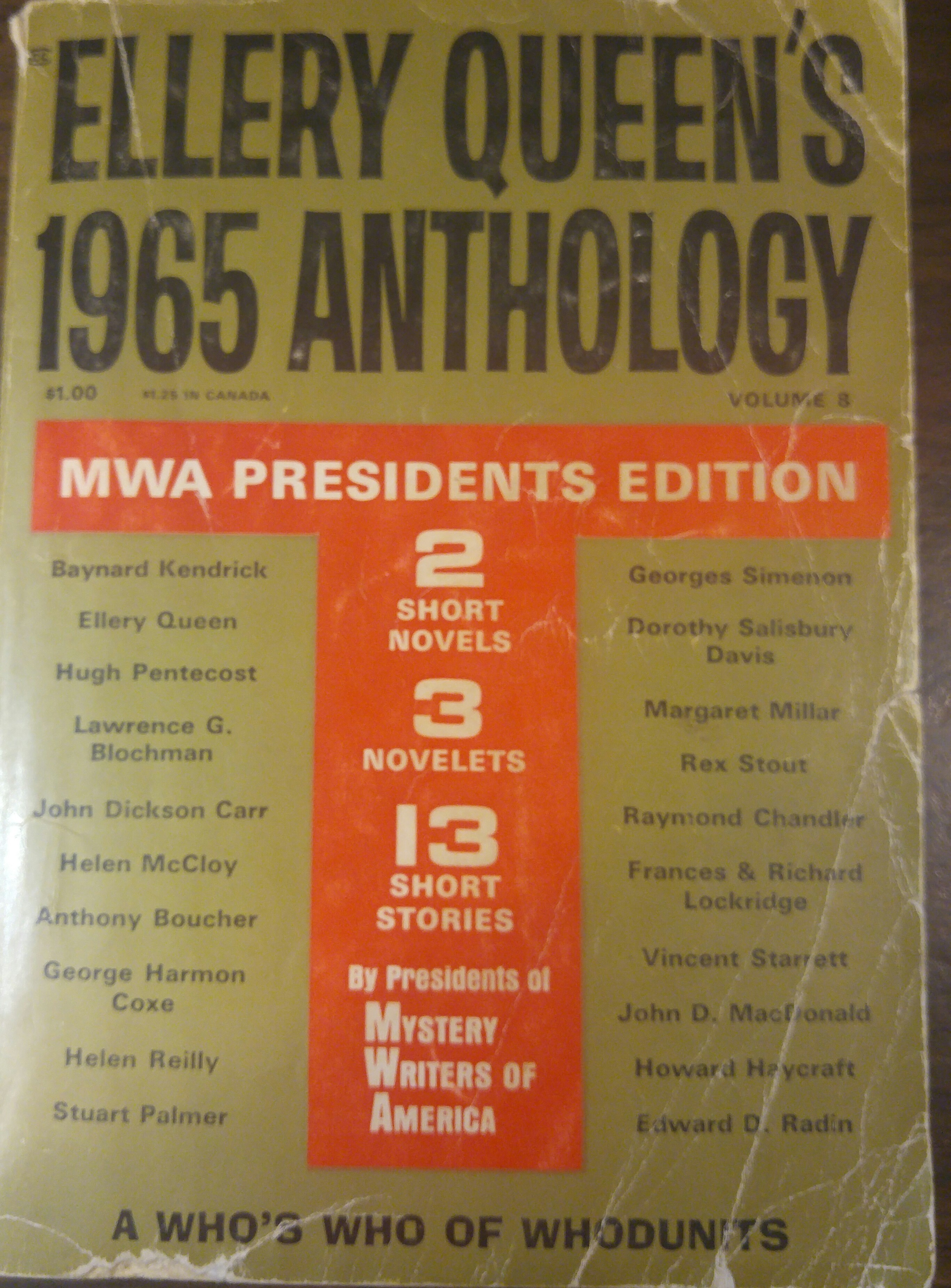 Ellery Queen's 1965 Anthology, MWA President's Edition (Ellery Queen's Anthologies #8)