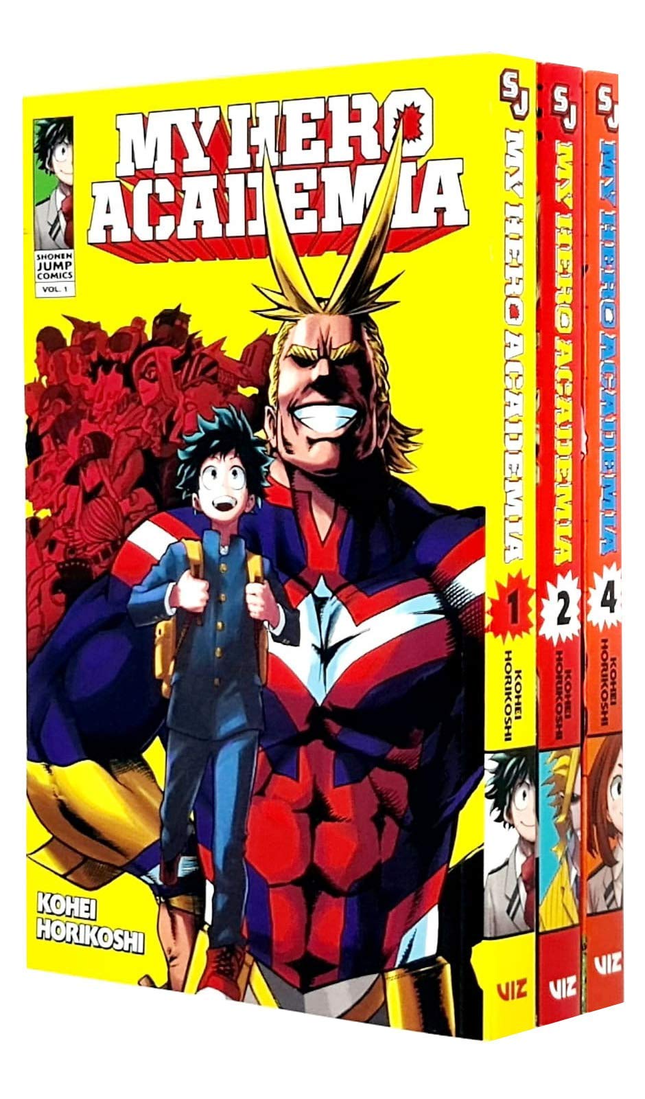 My Hero Academia Series Vol 1, 2, 4 Collection 3 Books Set By Kouhei Horikoshi (Paperback)