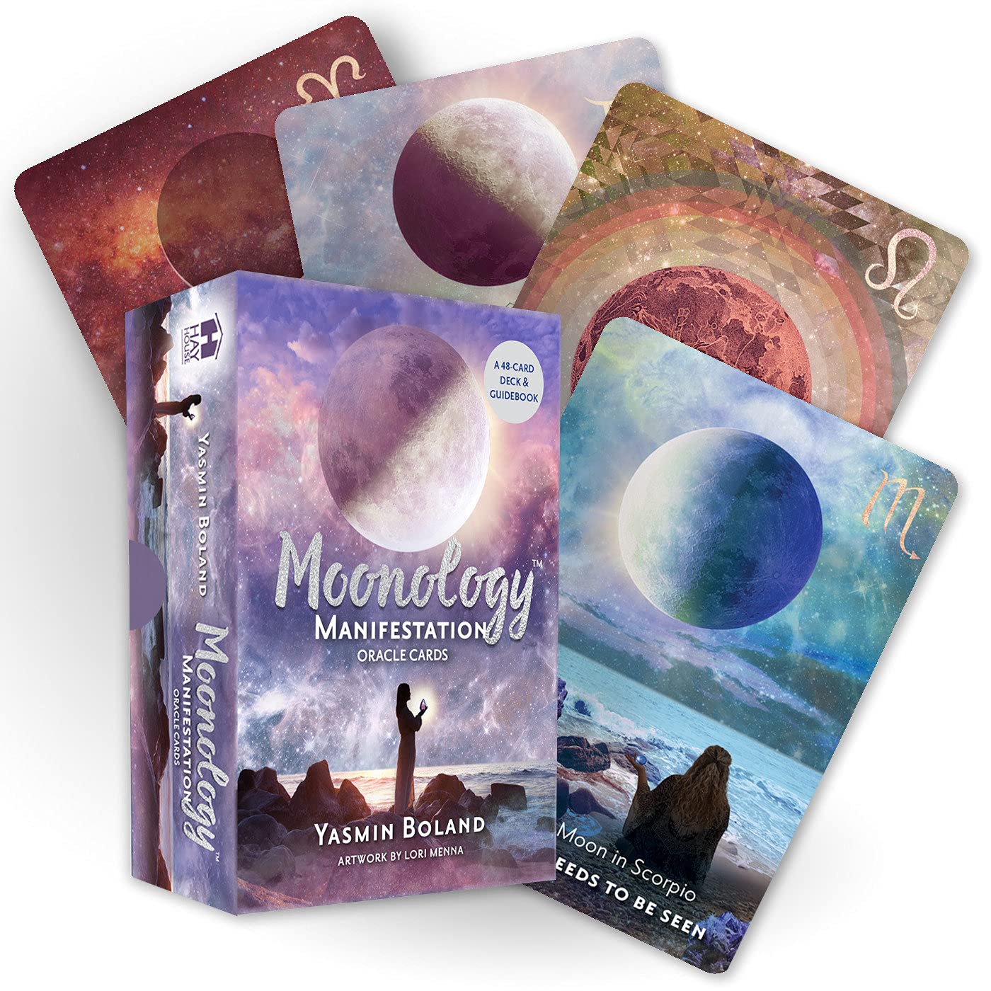 Moonology Manifestation Oracle: A 48-Card Deck and Guidebook by Yasmin  Boland
