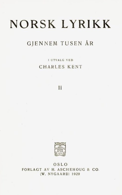 Norsk lyrikk gjennem tusen år. II