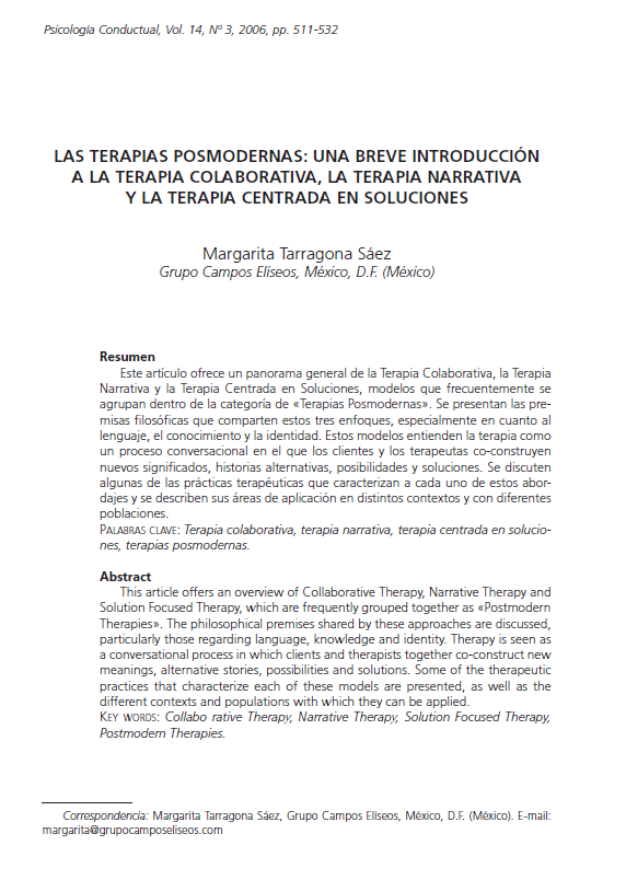 Las terapias posmodernas.