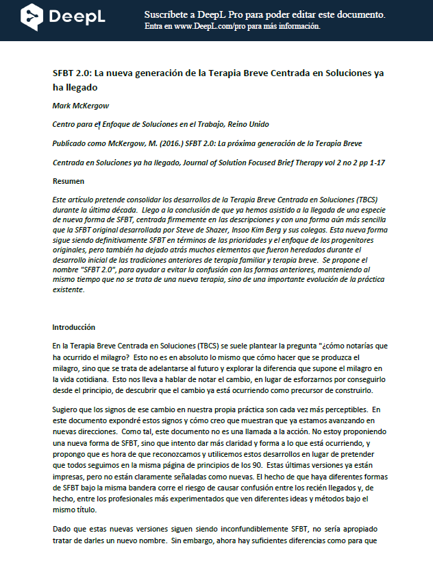 SFBT 2.0. The next generation of solution.