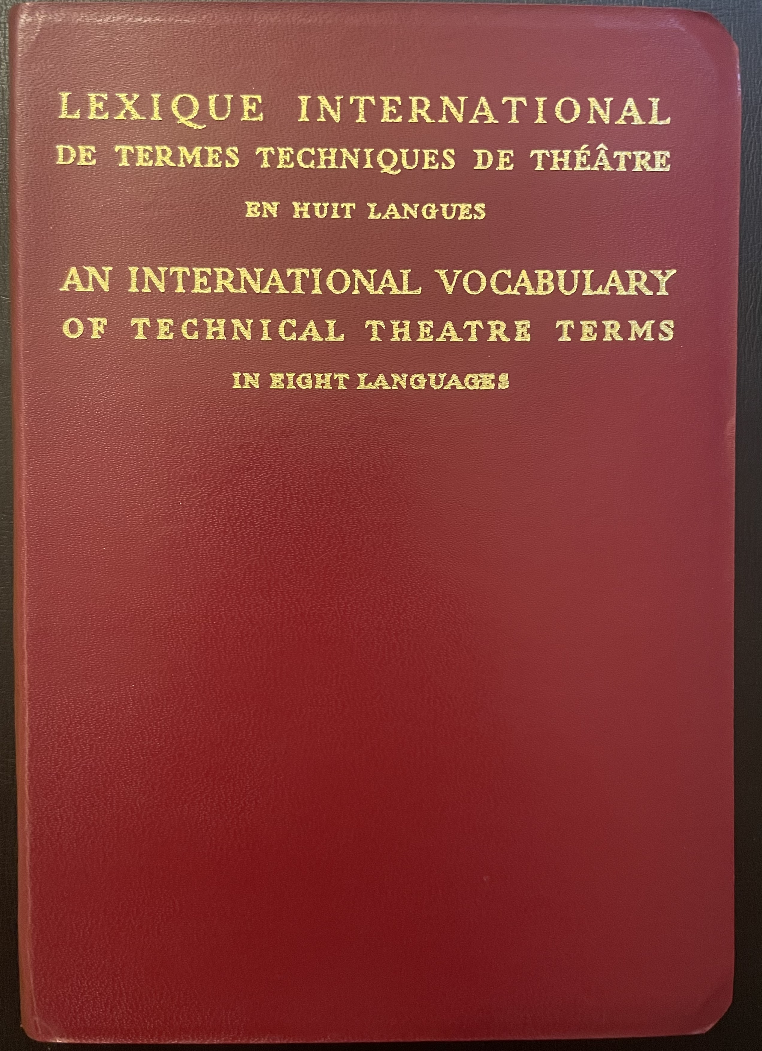 An international vocabulary of technical theatre terms