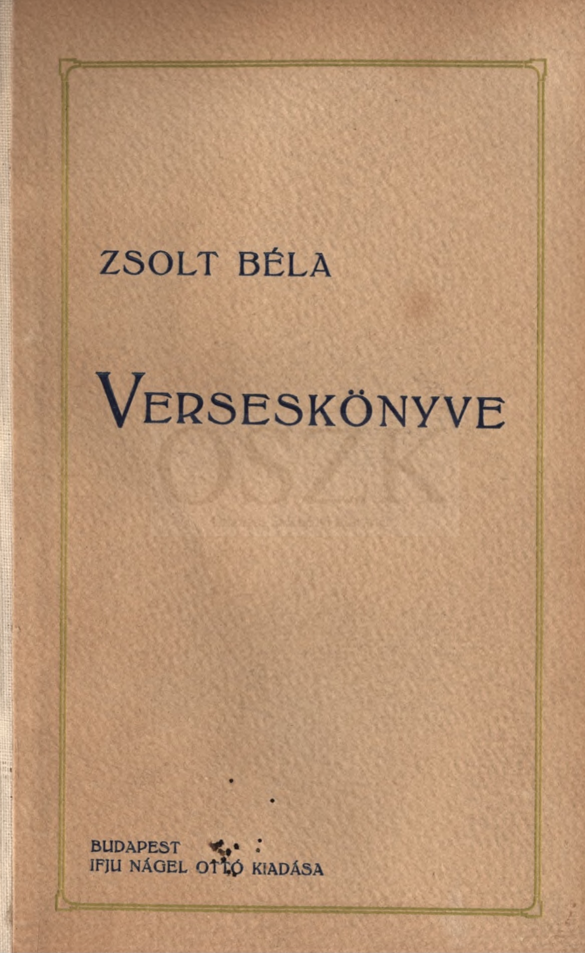 Zsolt Béla verseskönyve