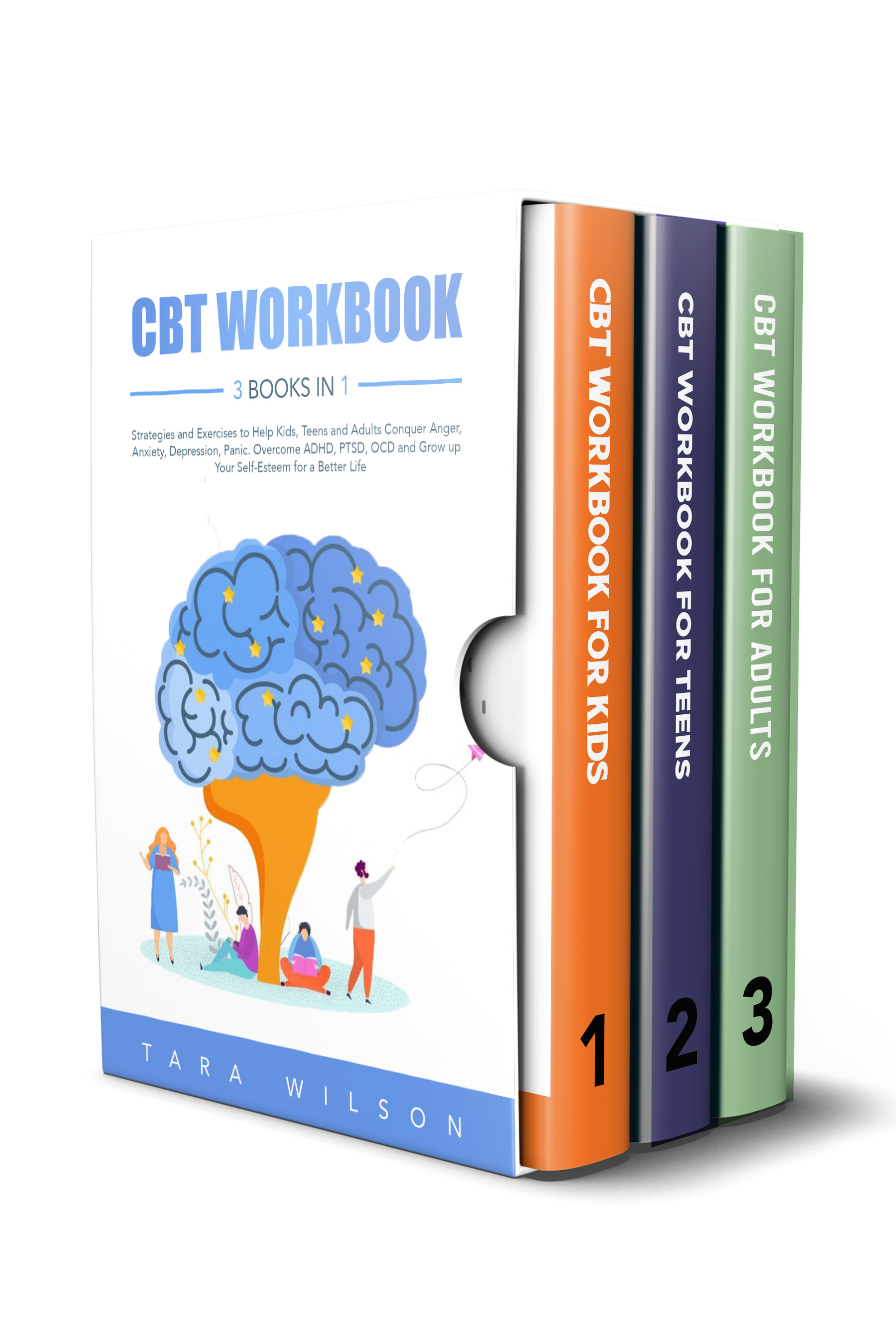 CBT Workbook: 3 Books in 1 Strategies and Exercises to Help Kids, Teens and Adults Conquer Anger, Anxiety, Depression, Panic. Overcome ADHD, PTSD, OCD ... for a Better Life (Counseling Workbooks)