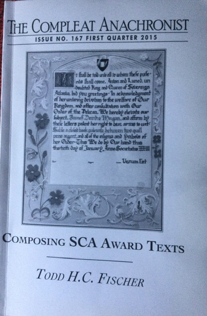 Composing SCA Award Texts (The Compleat Anachronist # 167)