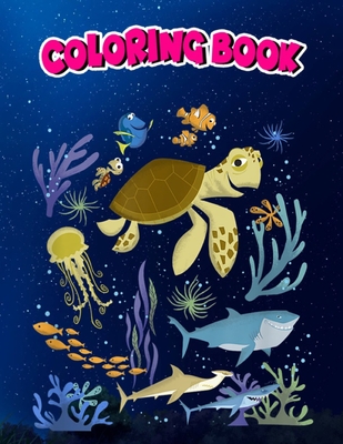 Coloring Book: Finding Nemo Group Shot Ocean Residents Poster, Children Coloring Book, 100 Pages to Color