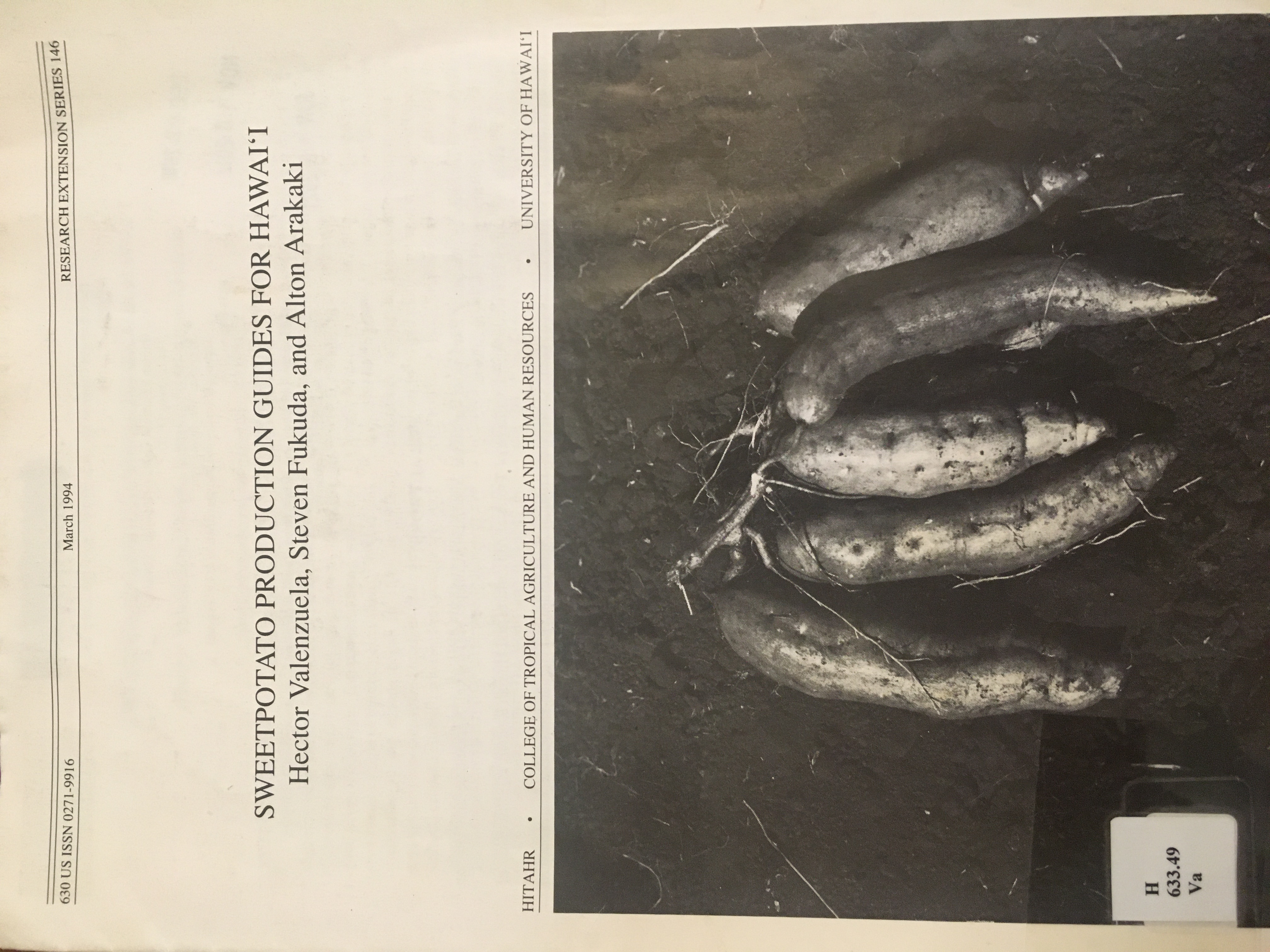Sweetpotato Production Guides For Hawaiʻi (Unknown Binding)