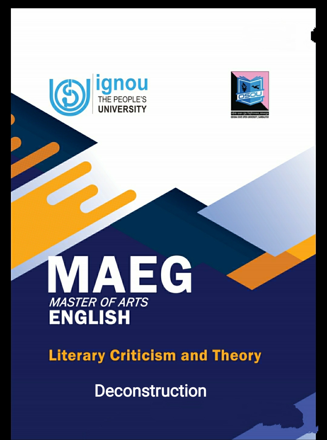 MEG : 5 Literary Criticism and Theory -  Deconstruction (Block #7)