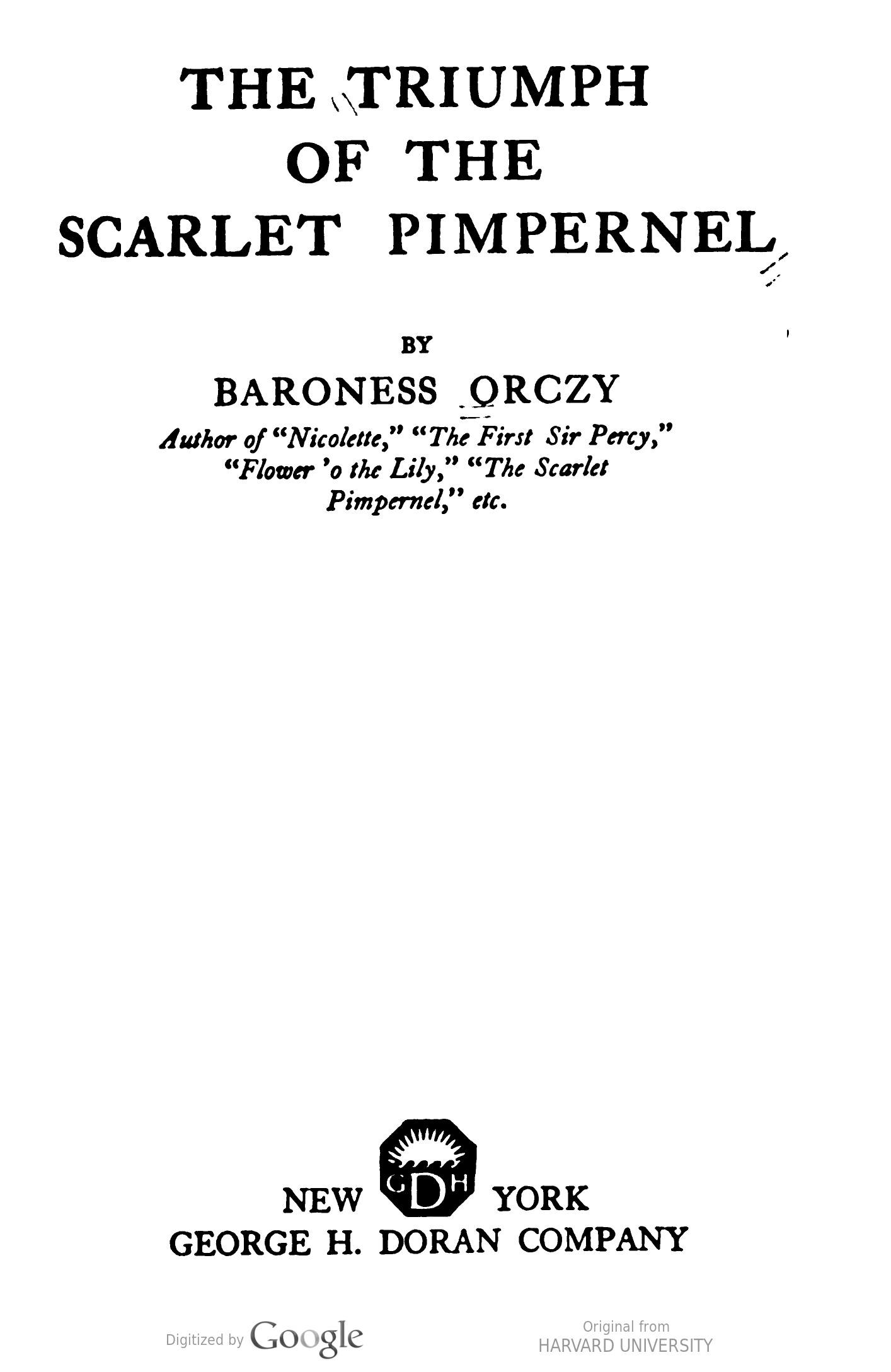 The Triumph of the Scarlet Pimpernel