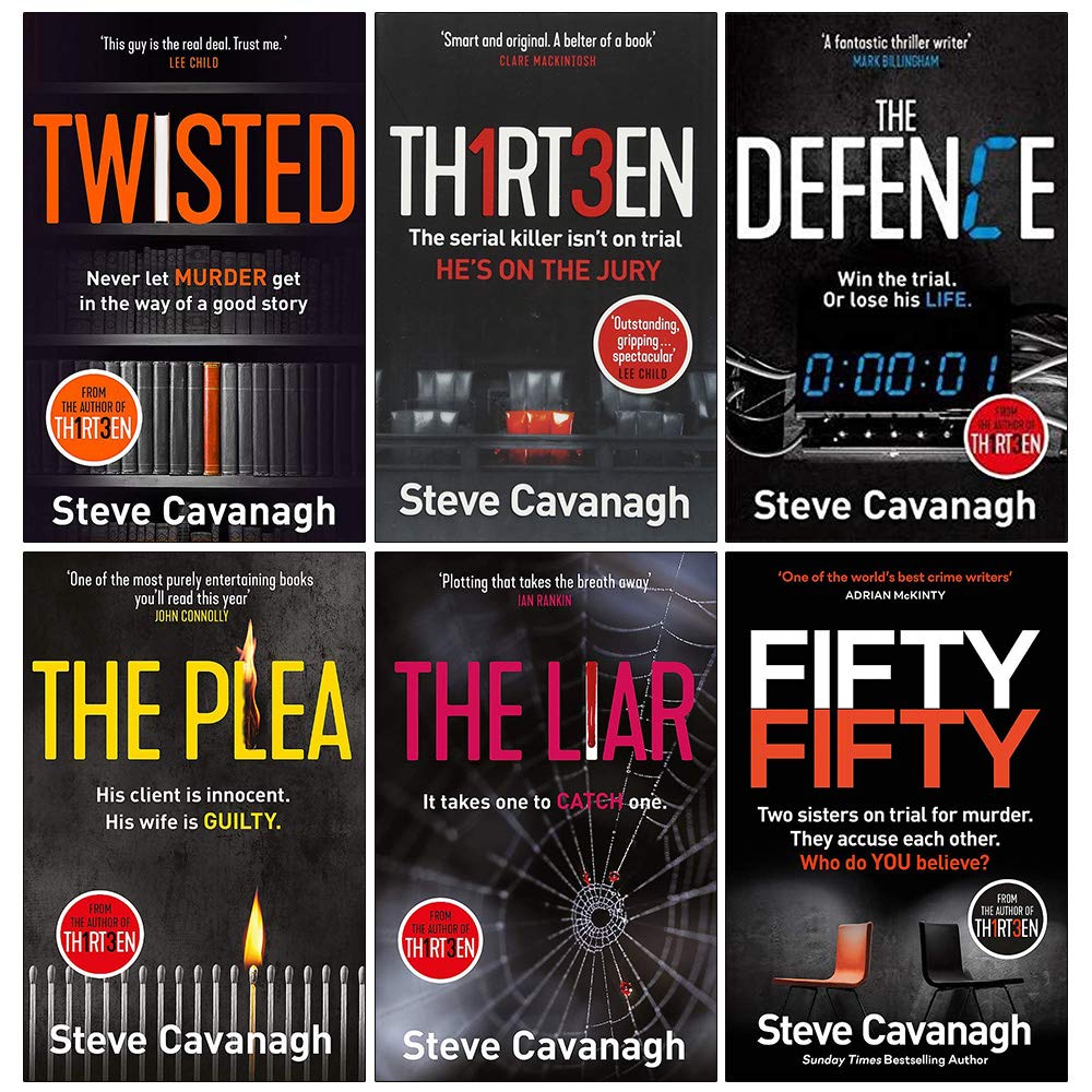Eddie Flynn Series 6 Books Collection Set By Steve Cavanagh (Twisted,Thirteen, The Defence, The Plea, The Liar, Fifty-Fifty)