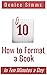 how to format a book in ten...