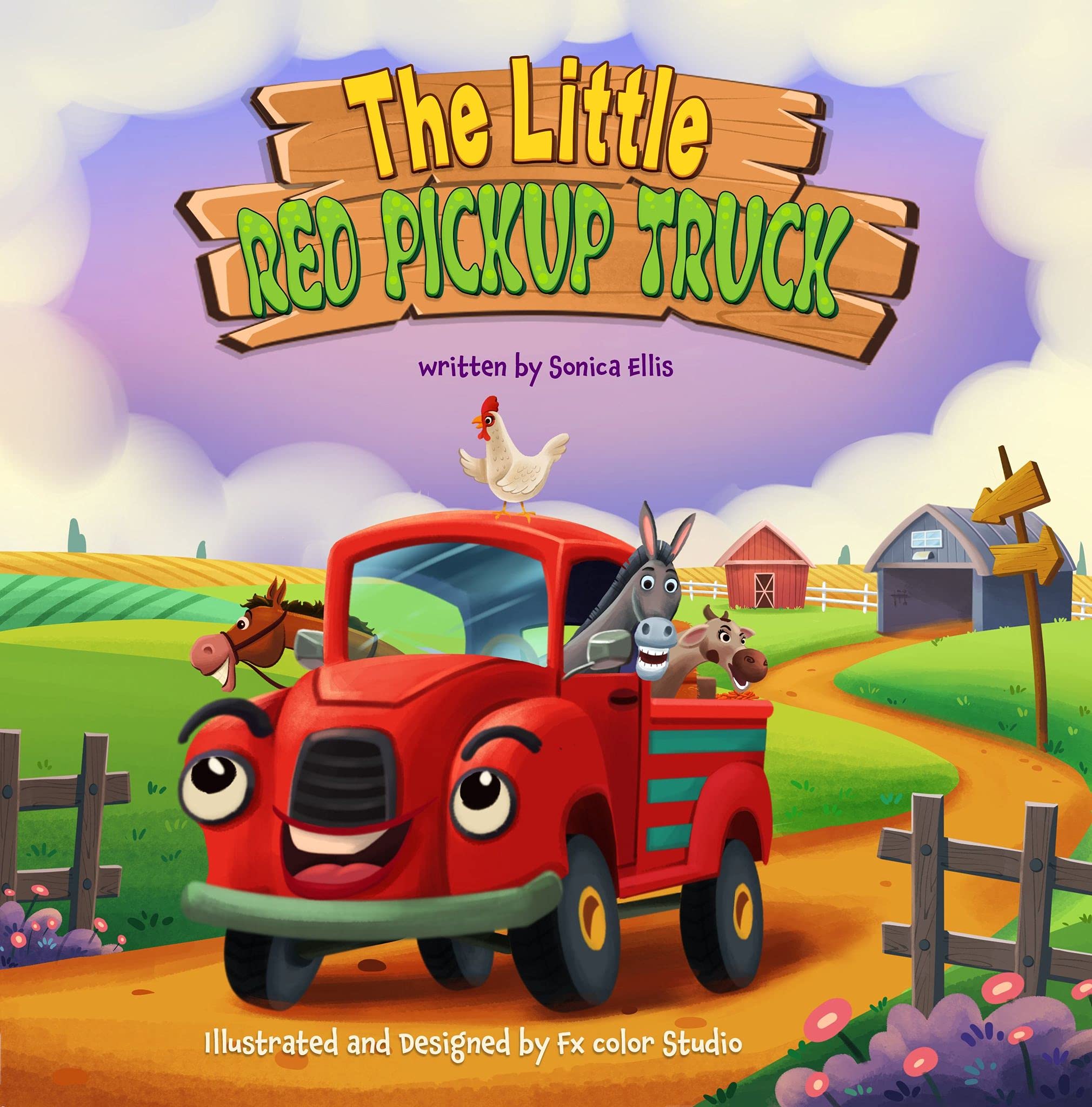 The Little Red Pickup Truck : An Easy-to-Read Farm Truck Book for Kids About Being Helpful and Kind (Kindle Edition)
