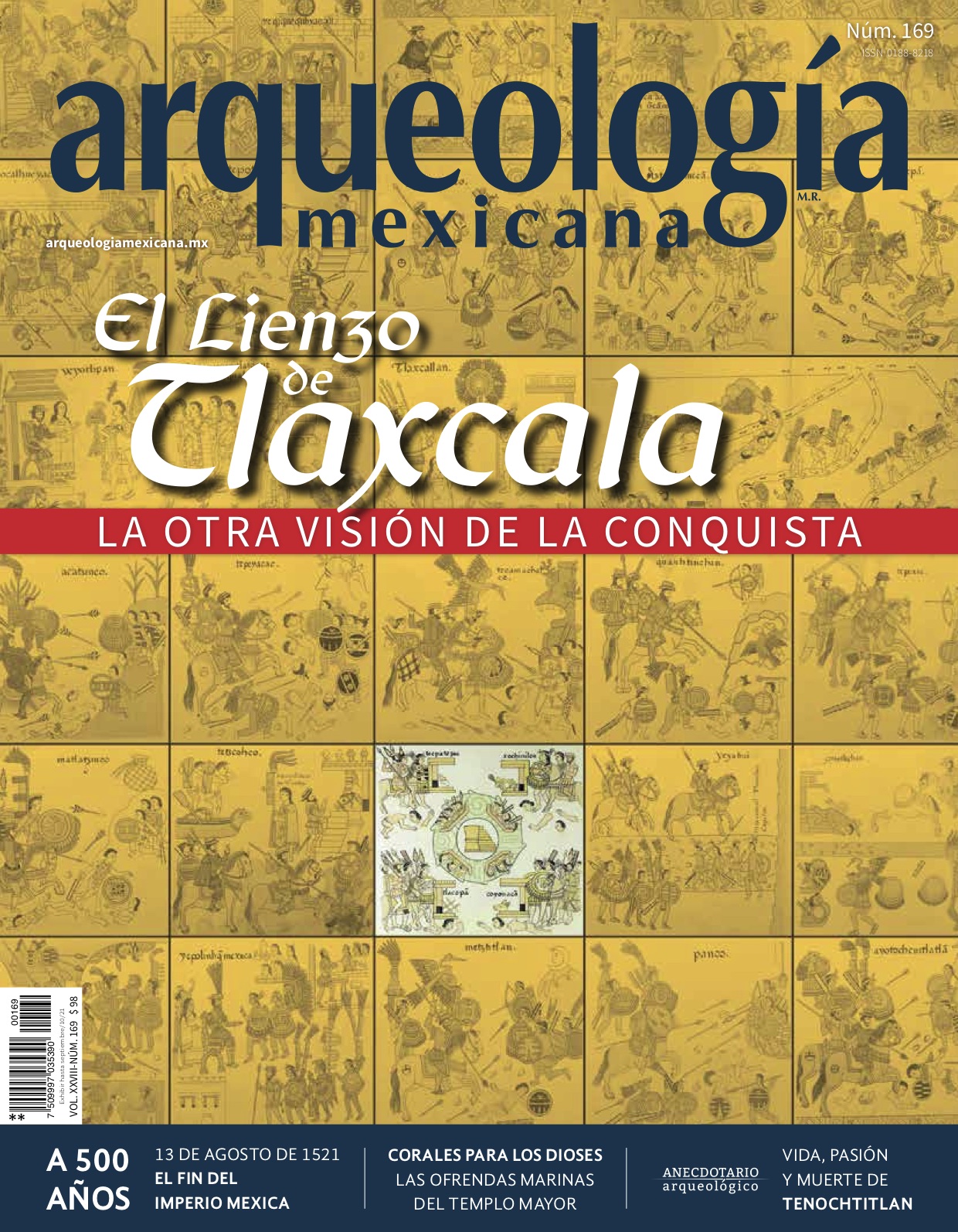 El Lienzo de Tlaxcala. La otra visión de la conquista (Arqueología Mexicana, julio-agosto 2021, Volumen XXVIII, n. 169)