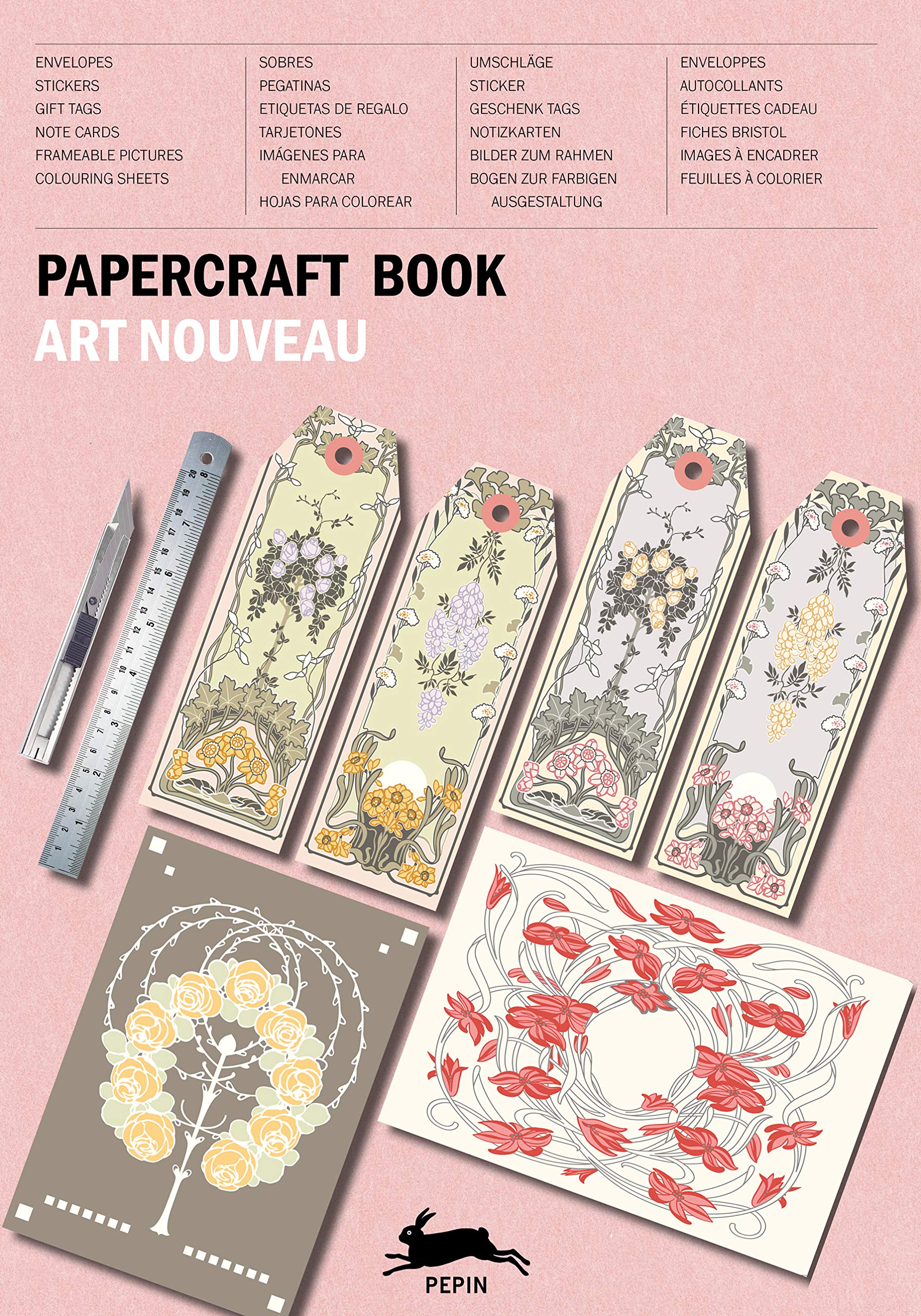 Art Nouveau: Paper Craft Book with Cards, Envelopes, Stickers, Tags & Colouring Sheets (Multilingual Edition)