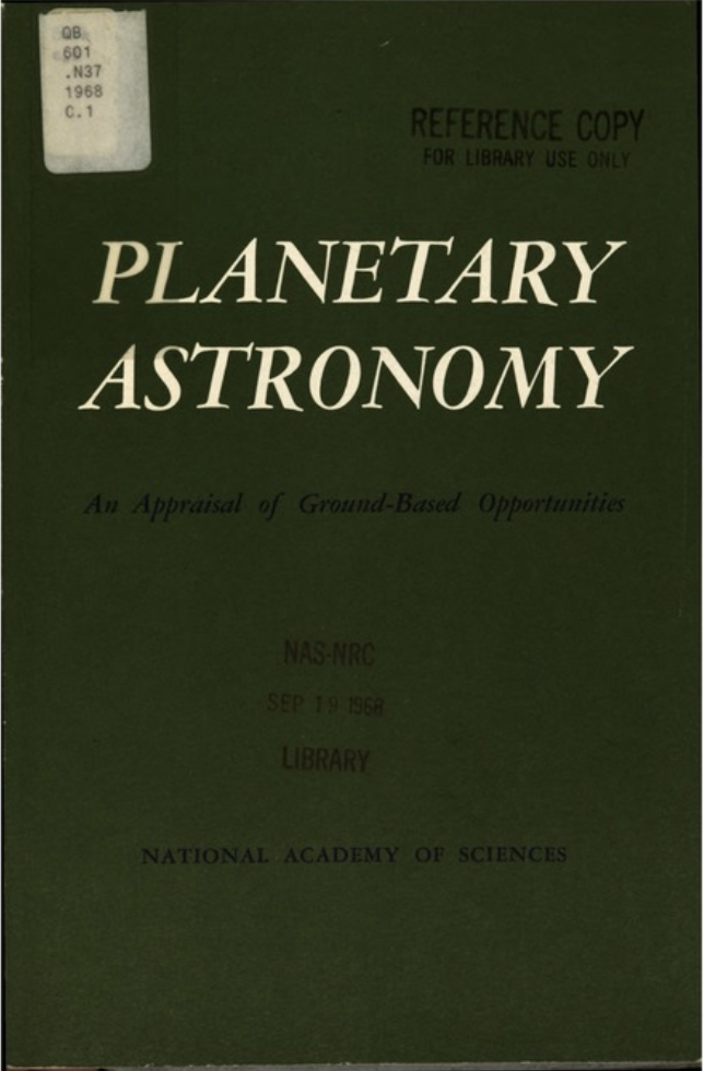 Planetary Astronomy; an Appraisal of Ground-Based Opportunities