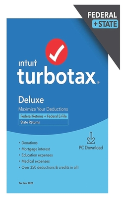 Turbotax: Deluxe 2020 Desktop Tax Software, Federal and State Returns + Federal E-file guide [PC Download]