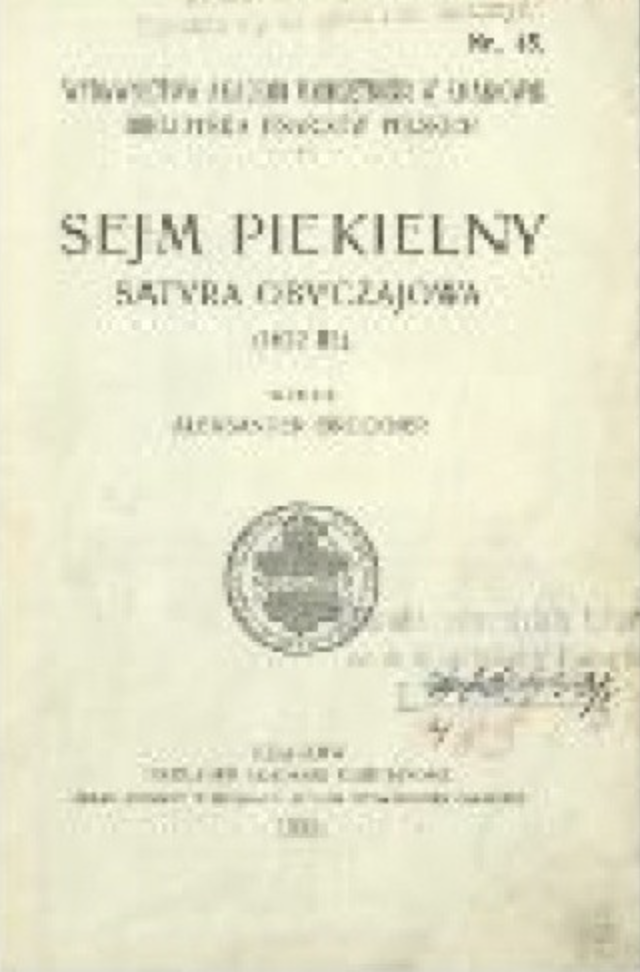 Sejm piekielny. Satyra obyczajowa (1622)